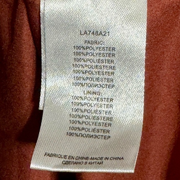 Molly Bracken Surplice Satin Metallic Rust Abstract Animal Print Babydoll Dress - Picture 14 of 14